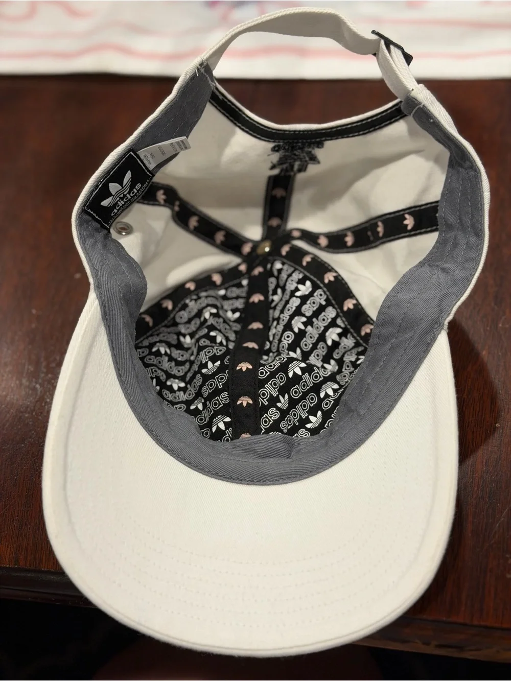 adidas White and Black Trefoil Interior Baseball Cap
